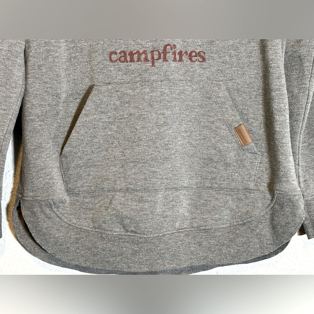 Maurices Fleece Hoodie with Plaid Hood Graphic Long Sleeve Sweatshirt Size M - Picture 8 of 16